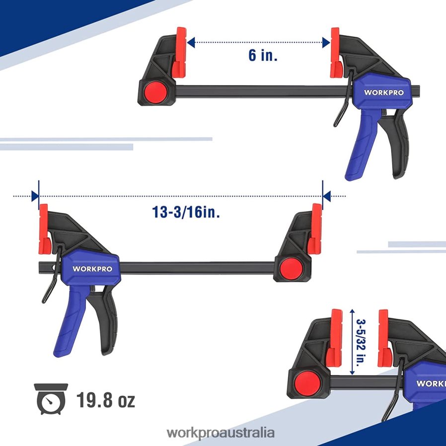 WORKPRO 2 Pcs Bar Clamps for Woodworking Medium Duty 300lbs One-Handed Clamp/Spreader D4R0VT123 Tool Helpful