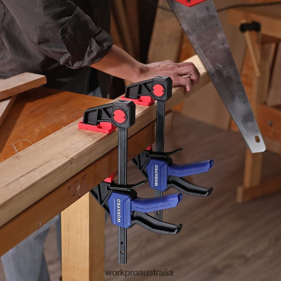 WORKPRO 2 Pcs Bar Clamps for Woodworking Medium Duty 300lbs One-Handed Clamp/Spreader D4R0VT123 Tool Helpful