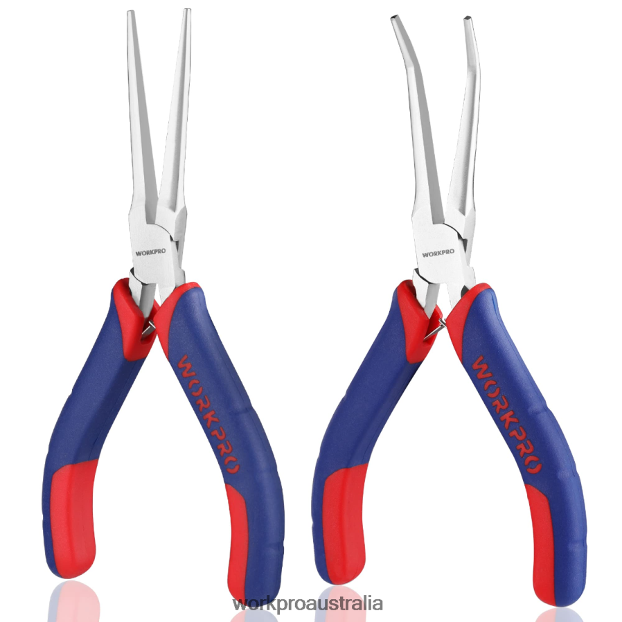 WORKPRO 2-Pcs Mini Needle Nose Pliers Set Long Nose Pliers Bent Nose Pliers D4R0VT73 Tool Morden