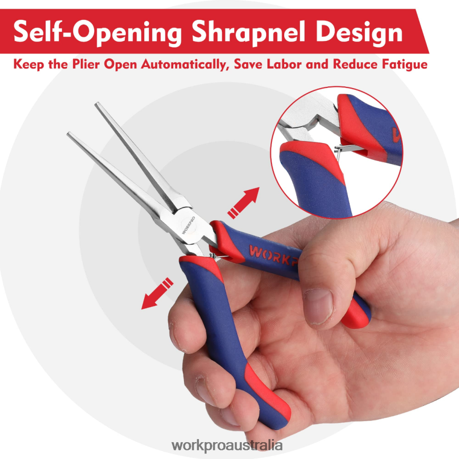 WORKPRO 2-Pcs Mini Needle Nose Pliers Set Long Nose Pliers Bent Nose Pliers D4R0VT73 Tool Morden