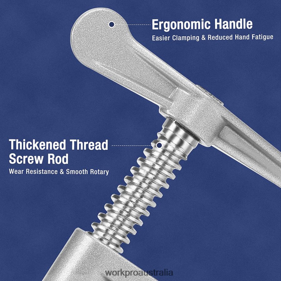 WORKPRO 2 Pcs Pipe Clamps Aluminum Die-casting Lightweight Tube Clamps D4R0VT124 Tool Black