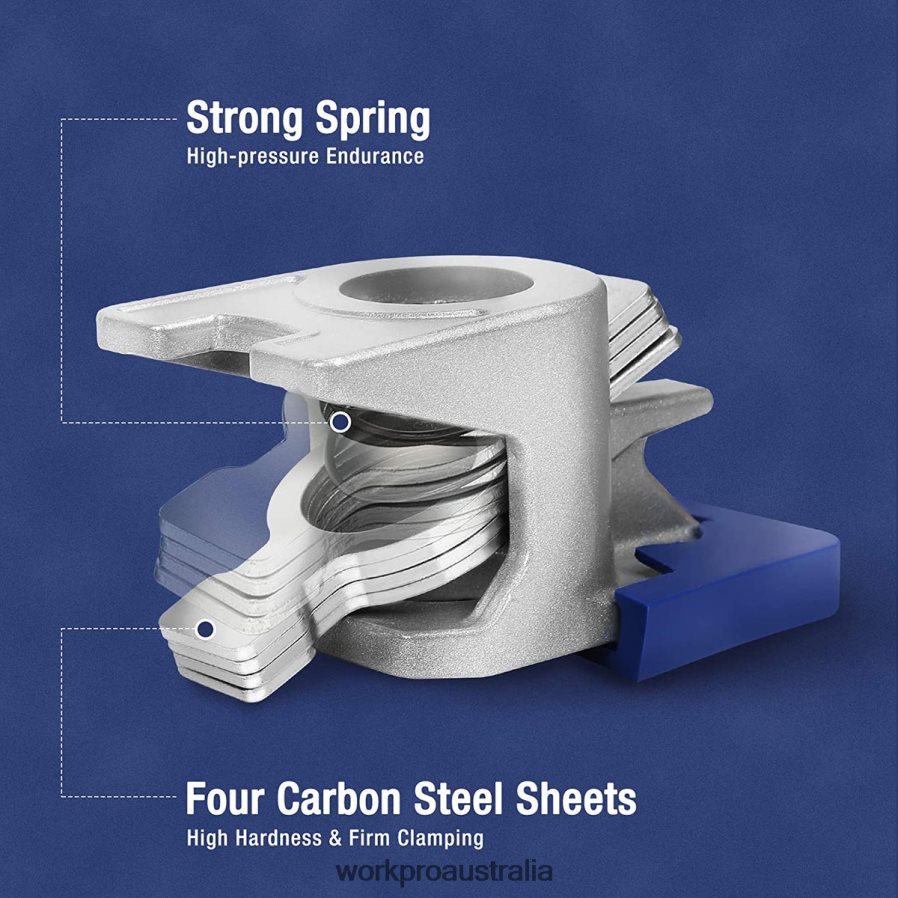 WORKPRO 2 Pcs Pipe Clamps Aluminum Die-casting Lightweight Tube Clamps D4R0VT124 Tool Black