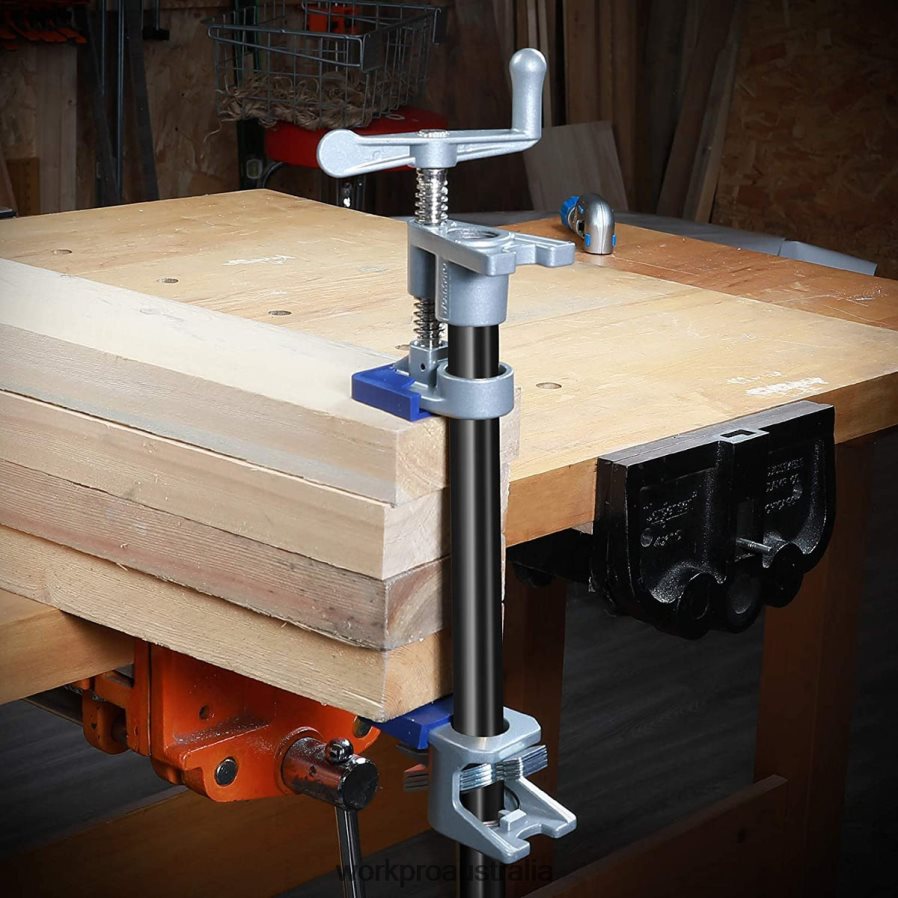 WORKPRO 2 Pcs Pipe Clamps Aluminum Die-casting Lightweight Tube Clamps D4R0VT124 Tool Black