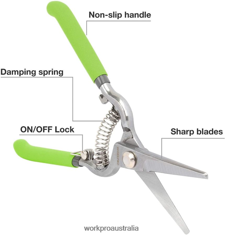 WORKPRO 2 Pcs Pruning Shears Set with Steel Straight Blade D4R0VT271 Tool Helpful