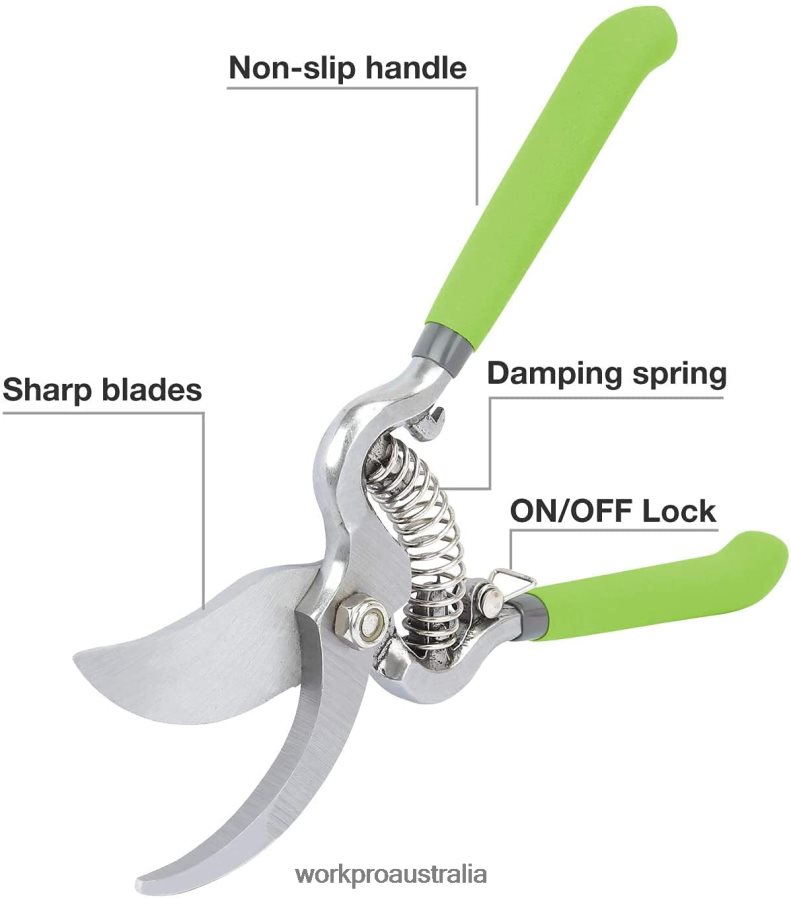 WORKPRO 2 Pcs Pruning Shears Set with Steel Straight Blade D4R0VT271 Tool Helpful