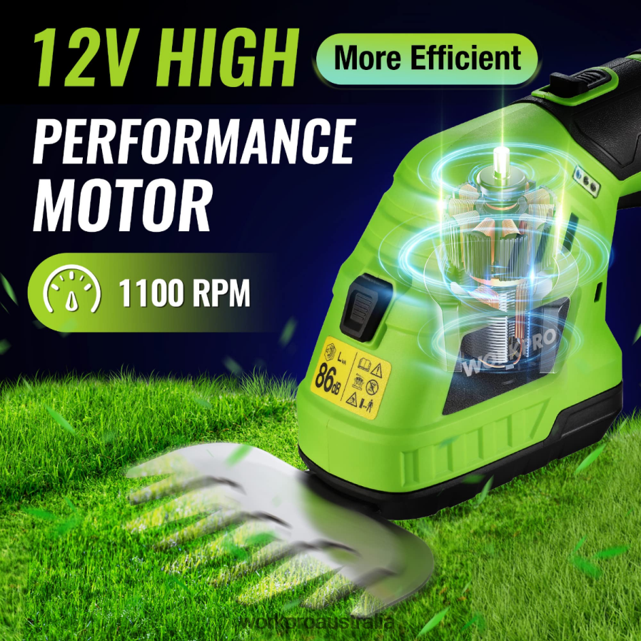 WORKPRO 2 in 1 12V Electric Cordless Grass Hedge Shear  Handheld Shrubbery Trimmer with 20Ah Rechargeable Lithium-Ion Battery and 1 Hour Fast Charger D4R0VT301 Tool Morden