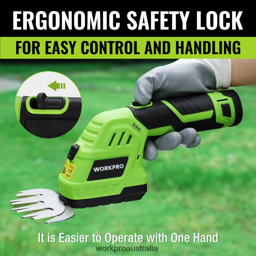 WORKPRO 2 in 1 12V Electric Cordless Grass Hedge Shear  Handheld Shrubbery Trimmer with 20Ah Rechargeable Lithium-Ion Battery and 1 Hour Fast Charger D4R0VT301 Tool Morden