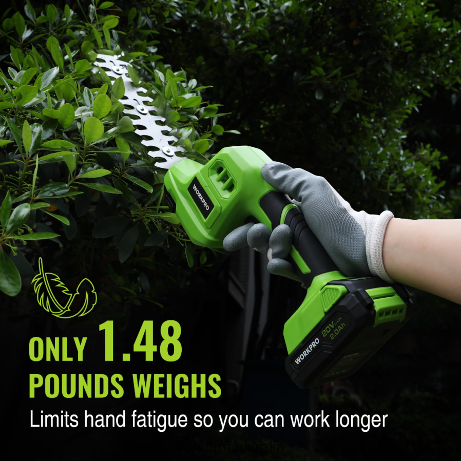 WORKPRO 2 in 1 20V Electric Cordless Grass Hedge Shear  Handheld Shrubbery Trimmer with 20Ah Rechargeable Lithium-Ion Battery and 1 Hour Fast Charger D4R0VT302 Tool Useful