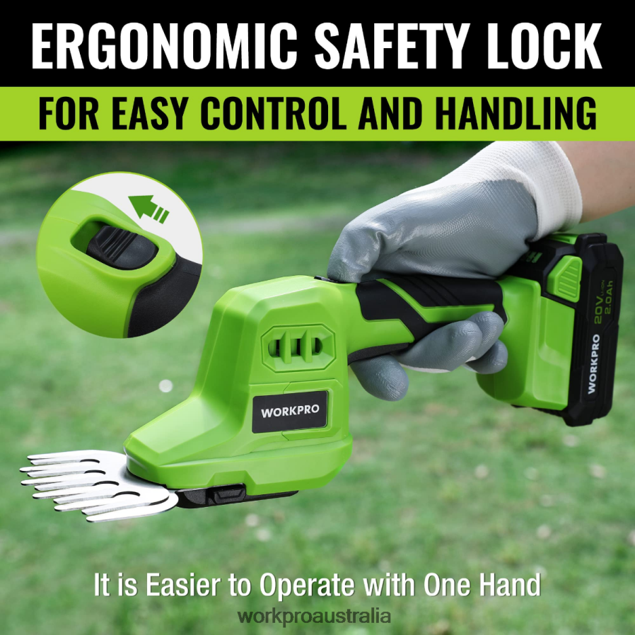 WORKPRO 2 in 1 20V Electric Cordless Grass Hedge Shear  Handheld Shrubbery Trimmer with 20Ah Rechargeable Lithium-Ion Battery and 1 Hour Fast Charger D4R0VT302 Tool Useful