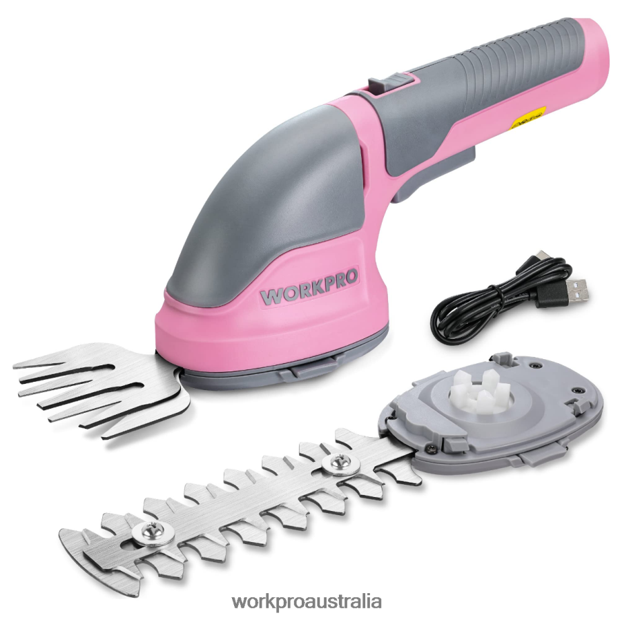 WORKPRO 2 in 1 Handheld 36V Electric Cordless Shrubbery Trimmer Hedge Shears/Grass Cutter D4R0VT268 Tool Pink/Green/White