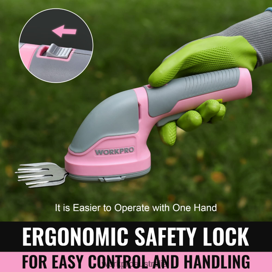 WORKPRO 2 in 1 Handheld 36V Electric Cordless Shrubbery Trimmer Hedge Shears/Grass Cutter D4R0VT268 Tool Pink/Green/White