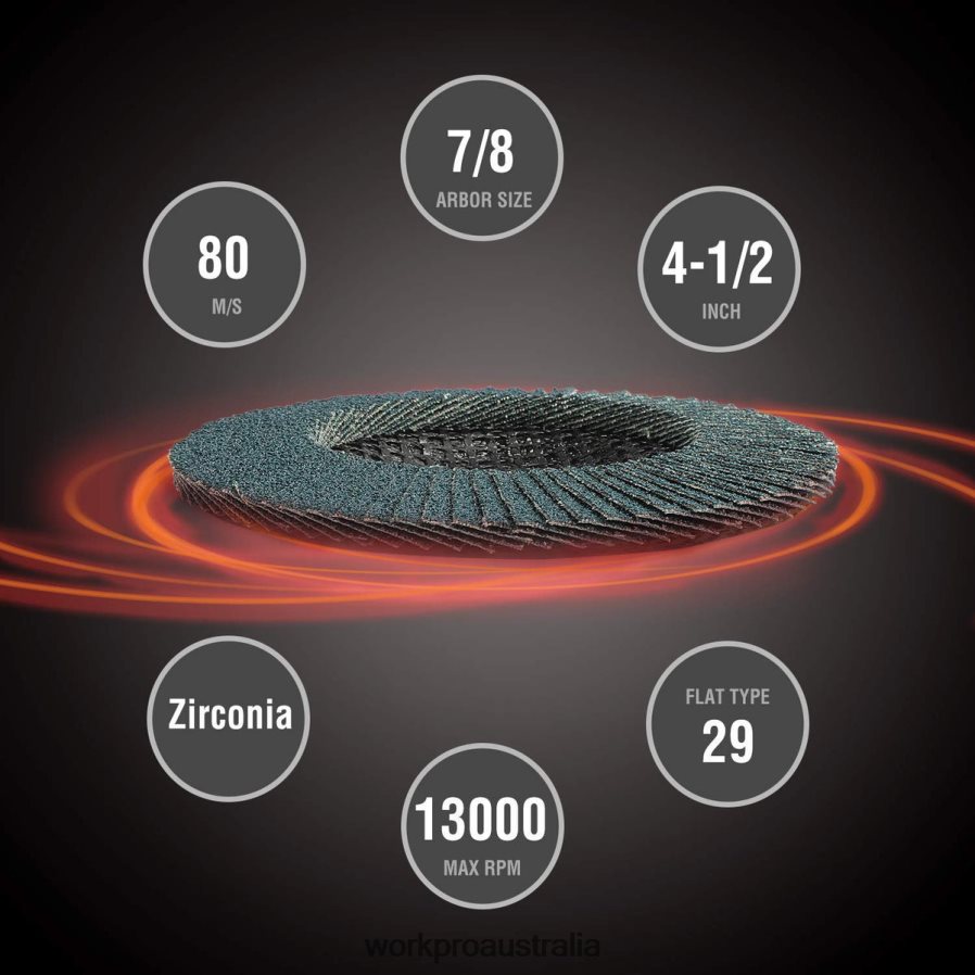 WORKPRO 20 Pcs Flap Discs Zirconia Abrasive Grinding Wheel and Flap Sanding Disc D4R0VT209 Tool Useful