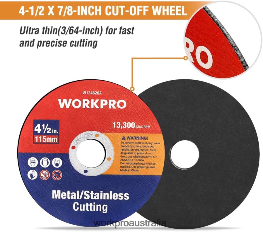 WORKPRO 20 Pcs Metal Stainless Cut-Off Wheels Thin Metal Cutting Disc for Angle Grinder D4R0VT195 Tool Useful