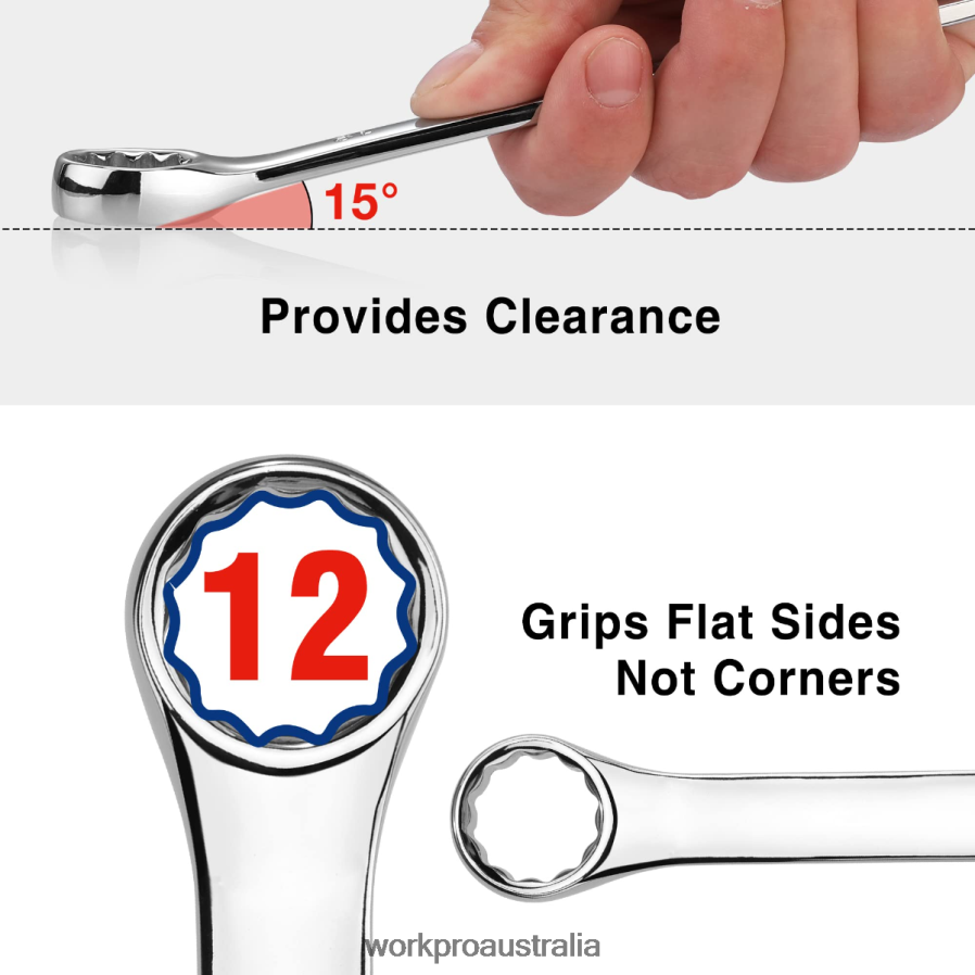 WORKPRO 20 Pcs Metric  SAE Combination Cr-V 12-point Wrench Set D4R0VT93 Tool Morden