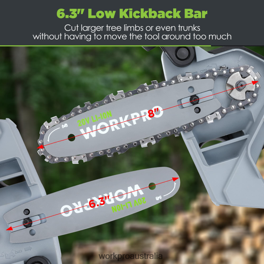 WORKPRO 20V Brushless Cordless Compact Chainsaw with 40Ah Battery and Replacement Chain D4R0VT298 Tool Morden