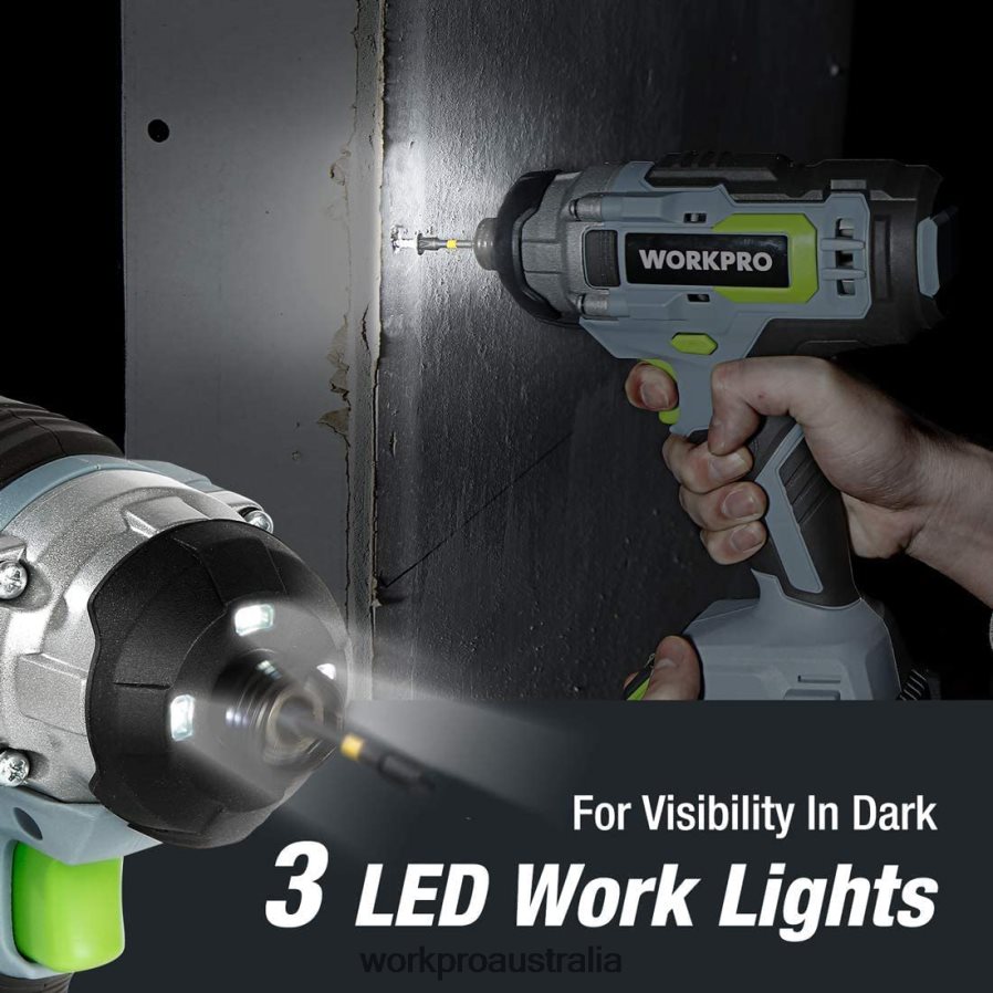 WORKPRO 20V Cordless Drill Combo Kit Drill Driver and Impact Driver with 2x 20Ah Batteries and 1 Hour Fast Charger D4R0VT169 Tool Helpful