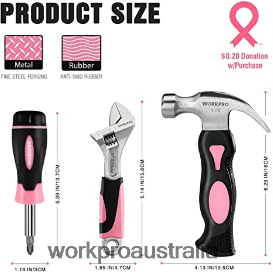 WORKPRO 20V Cordless Drill Driver Set  6-Piece Mini Pliers  10-piece Tool Kit  Cordless Glue Gun D4R0VT316 Tool Pink