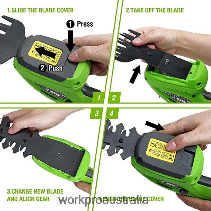 WORKPRO 20V Cordless Hedge Trimmer  2 in 1 Handheld Hedge Trimmer  2-Piece Pruning Shears  Garden Knee Pads D4R0VT320 Tool Morden