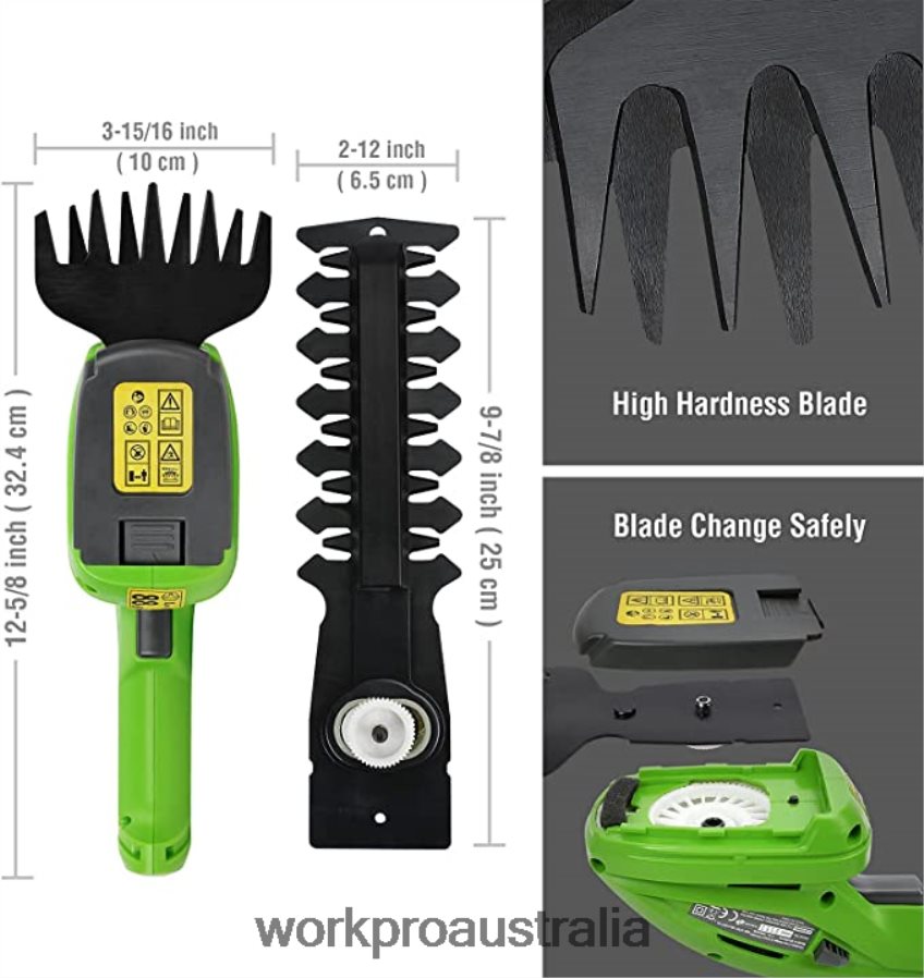 WORKPRO 20V Cordless Hedge Trimmer  2 in 1 Handheld Hedge Trimmer  2-Piece Pruning Shears  Garden Knee Pads D4R0VT320 Tool Morden