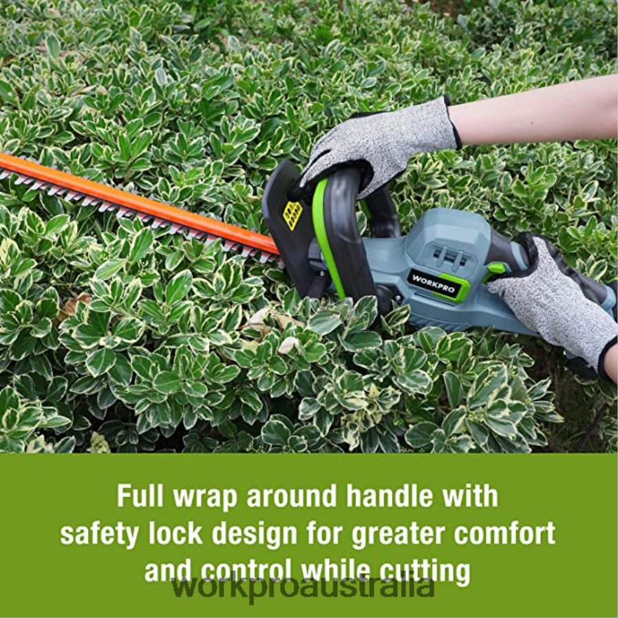 WORKPRO 20V Cordless Hedge Trimmer  2 in 1 Handheld Hedge Trimmer  2-Piece Pruning Shears  Garden Knee Pads D4R0VT320 Tool Morden