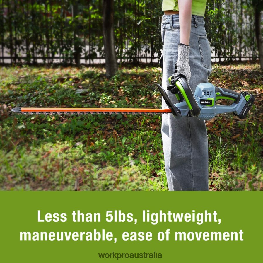WORKPRO 20V Cordless Hedge Trimmer Dual Action Blades Electric Gardening Tool 20Ah Battery and 1 Hour Quick Charger Included D4R0VT295 Tool Morden