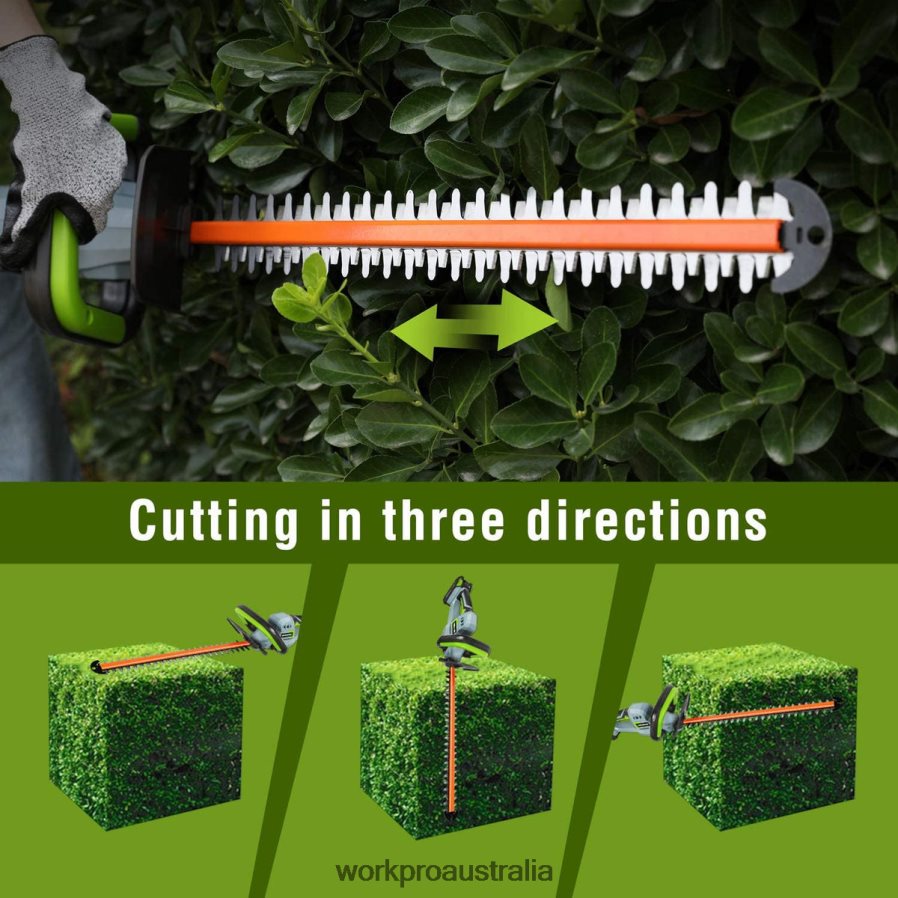 WORKPRO 20V Cordless Hedge Trimmer Dual Action Blades Electric Gardening Tool 20Ah Battery and 1 Hour Quick Charger Included D4R0VT295 Tool Morden