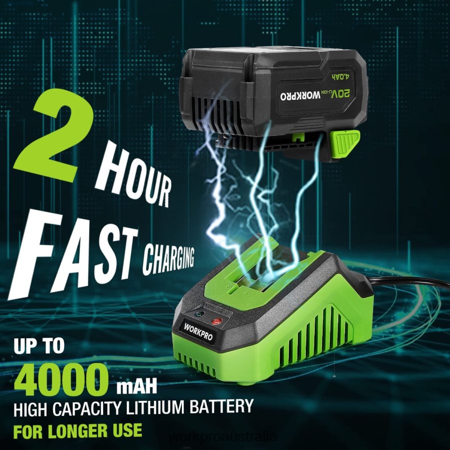 WORKPRO 20V Cordless Impact Wrench with 40 Ah Battery Fast Charger 4 Impact Sockets and Storage Case D4R0VT188 Tool Morden