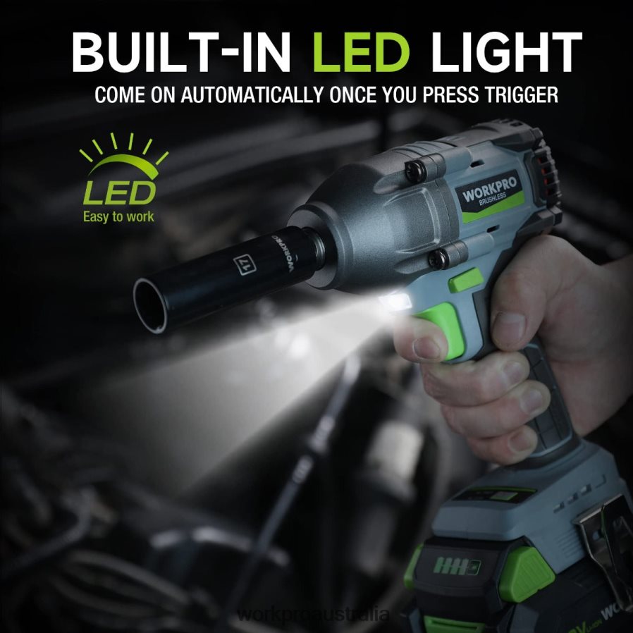 WORKPRO 20V Cordless Impact Wrench with 40 Ah Battery Fast Charger 4 Impact Sockets and Storage Case D4R0VT188 Tool Morden