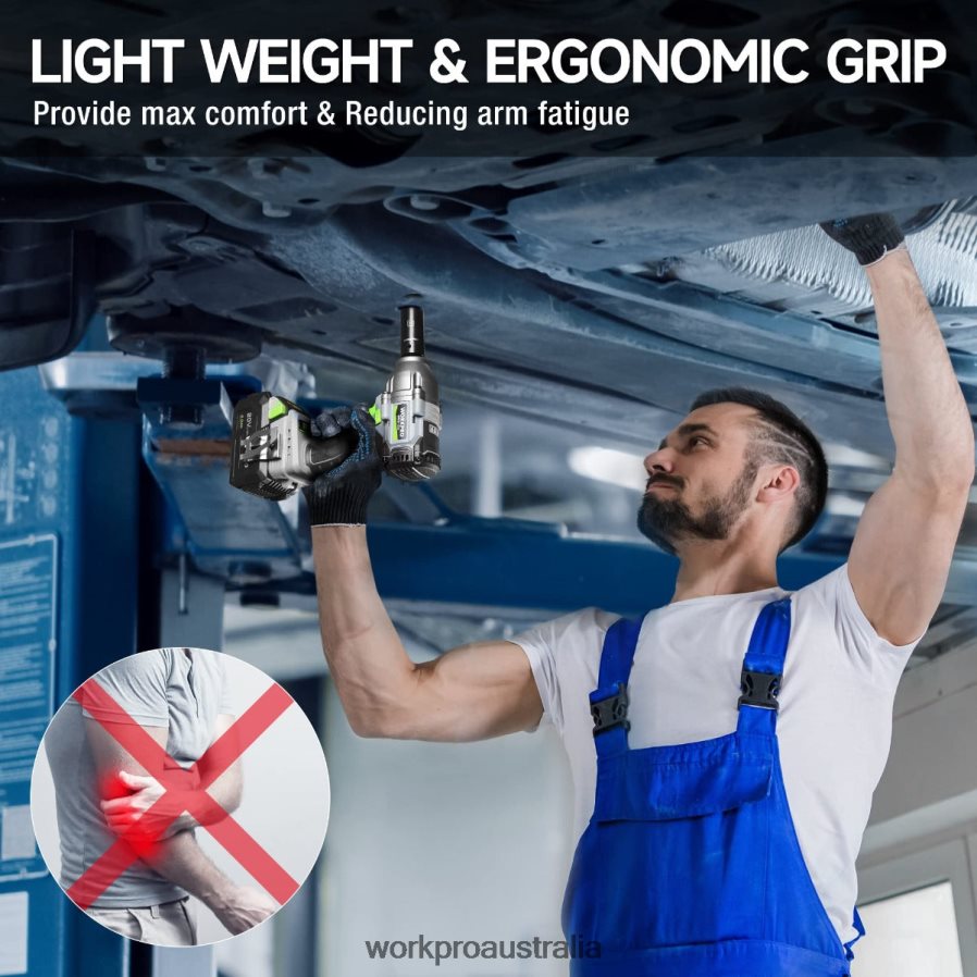 WORKPRO 20V Cordless Impact Wrench with 40 Ah Battery Fast Charger 4 Impact Sockets and Storage Case D4R0VT188 Tool Morden