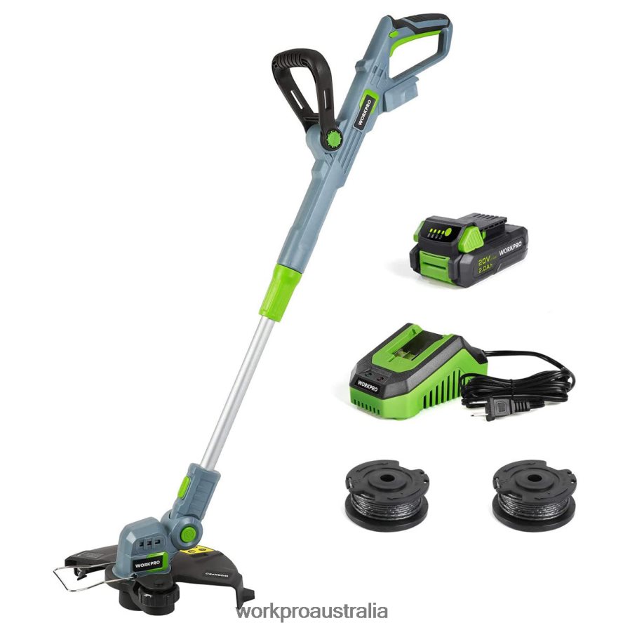 WORKPRO 20V Cordless String Trimmer / Edger 12-inch with 2Ah Lithium-Ion Battery 1 Hour Quick Charger 164ft Trimmer Line Included D4R0VT293 Tool Helpful