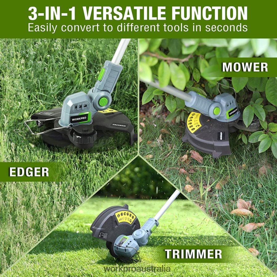 WORKPRO 20V Cordless String Trimmer / Edger 12-inch with 2Ah Lithium-Ion Battery 1 Hour Quick Charger 164ft Trimmer Line Included D4R0VT293 Tool Helpful