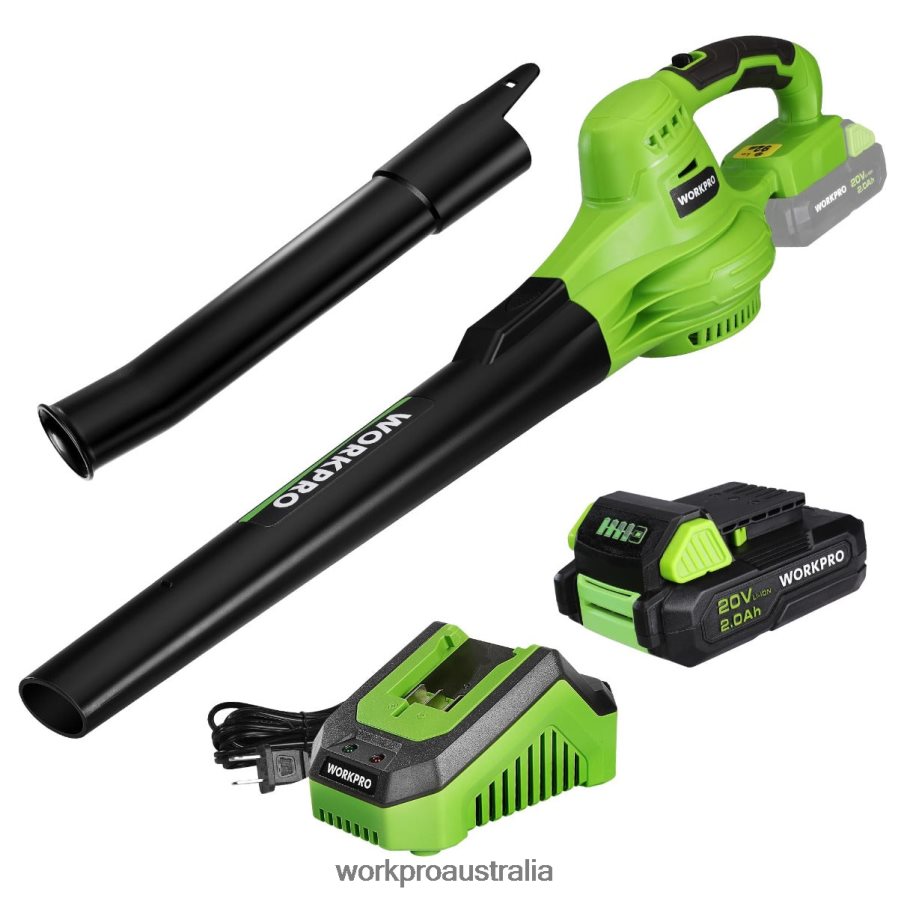 WORKPRO 20V Lightweight Mini Cordless Leaf Blower wih Battery and Charger 2-Speed Control D4R0VT303 Tool Morden