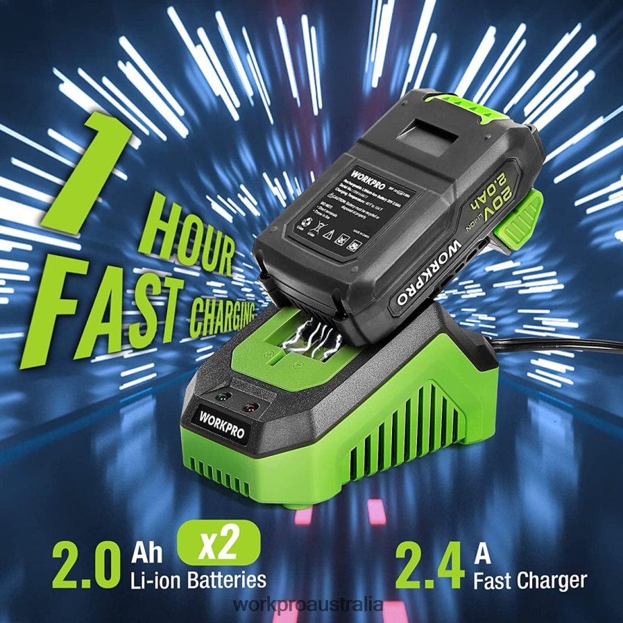 WORKPRO 20V Max Cordless Drill Driver Set Electric Power Impact Drill Tool with 102 Pieces Accessories 2 x 20Ah Li-ion Batteries with Fast Charger D4R0VT170 Tool Useful