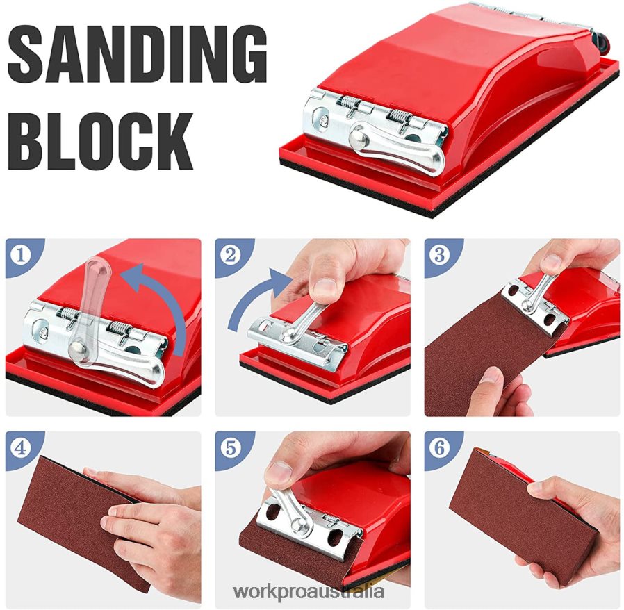 WORKPRO 24 Packs of Sandpaper 80-600 Assorted Grit with Holder D4R0VT150 Tool Helpful