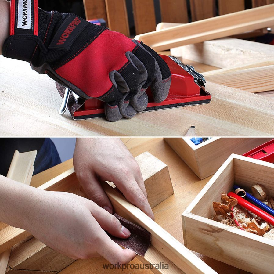 WORKPRO 24 Packs of Sandpaper 80-600 Assorted Grit with Holder D4R0VT150 Tool Helpful