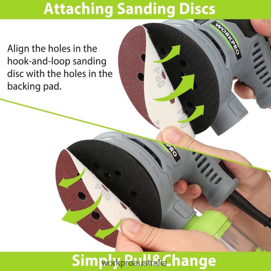 WORKPRO 25 Amp Electric 5-Inch Random Orbit Sander 6 Variable Speeds 7000 to 14000 RPM D4R0VT233 Tool Useful