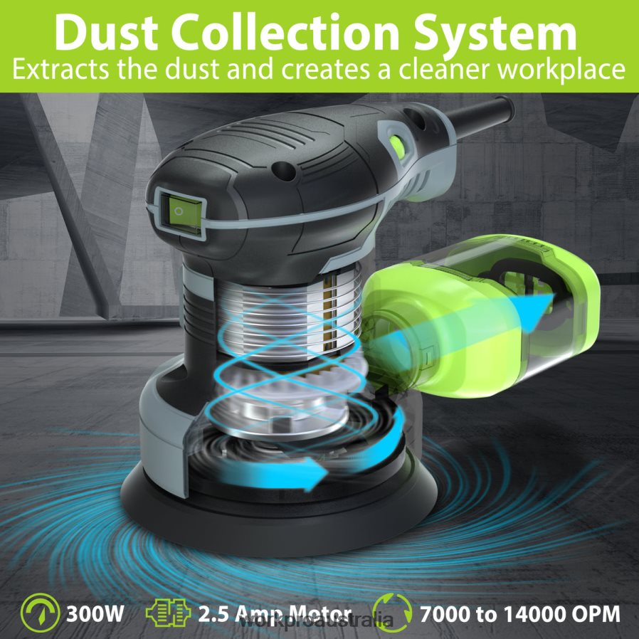 WORKPRO 25 Amp Electric 5-Inch Random Orbit Sander 6 Variable Speeds 7000 to 14000 RPM D4R0VT233 Tool Useful