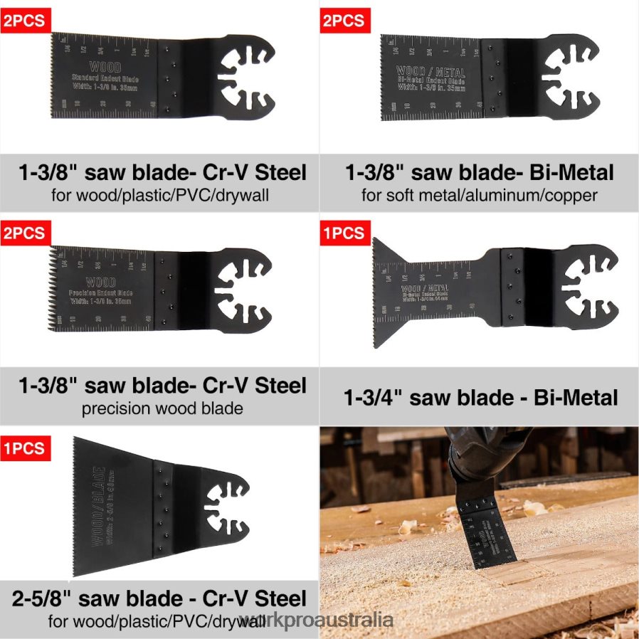 WORKPRO 25 Pcs Oscillating Saw Blades Cutting Blade Universal Multitool Accessory for Sanding Grinding and Cutting D4R0VT200 Tool Morden