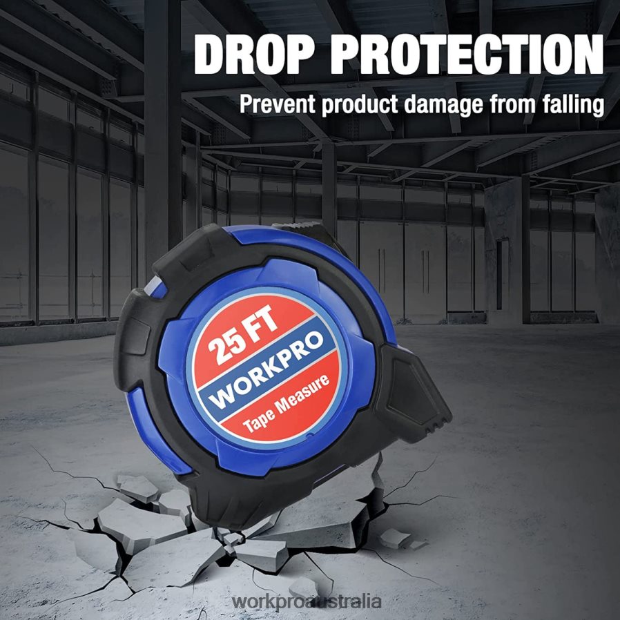 WORKPRO 25FT Tape Measure 1/8 Fractions and 1/32 Accuracy Easy Read Measuring Tape Retractable Nylon Coating Measurement Tape D4R0VT105 Tool Useful