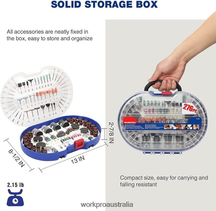 WORKPRO 276 Pcs Rotary Tool Accessories Kit Cutting Carving and Polishing Universal Fitment D4R0VT191 Tool Morden