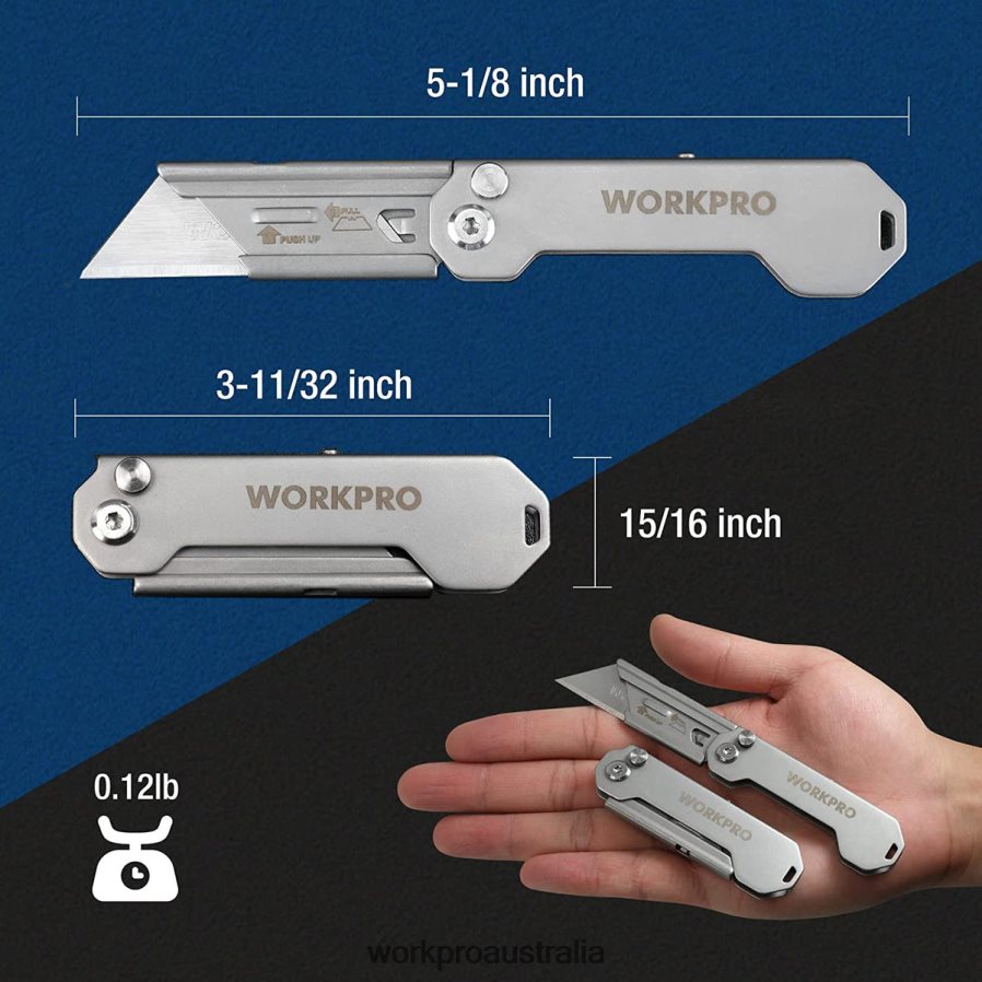 WORKPRO 3 PCS Folding Utility Knife Sets Quick Change Blades Box Cutter D4R0VT43 Tool Helpful