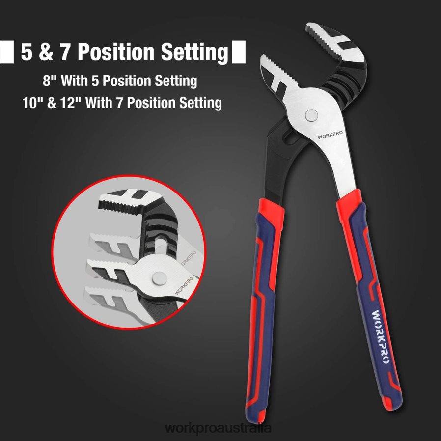 WORKPRO 3 Pcs Adjustable Multipurpose Groove Joint Pliers Set D4R0VT68 Tool New