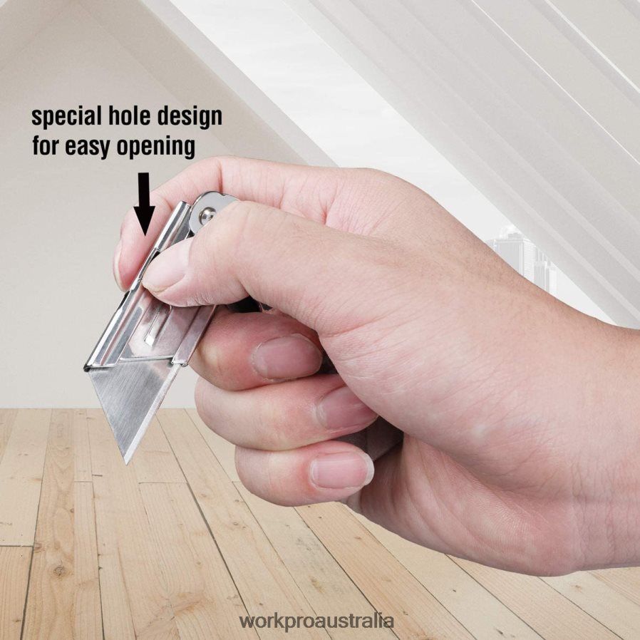 WORKPRO 3 Pcs Quick Change Folding Pocket Utility Knife Set with Belt Clip D4R0VT45 Tool Morden