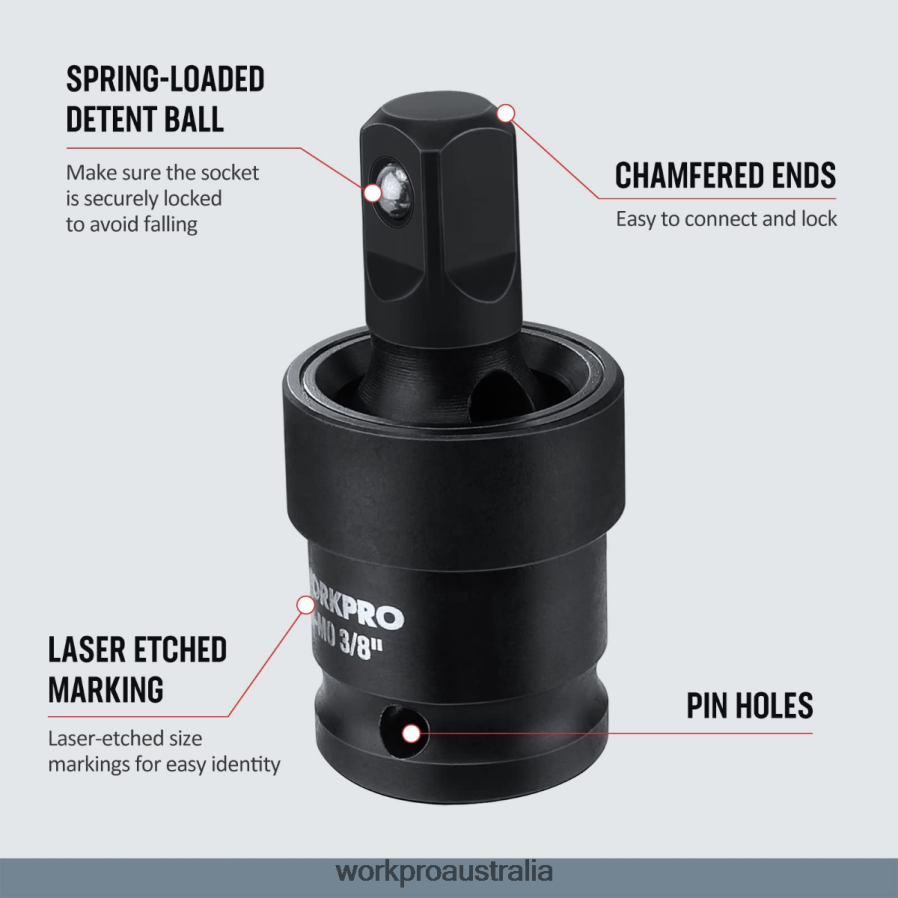 WORKPRO 3 Piece-Impact Universal Joint Set D4R0VT148 Tool Helpful