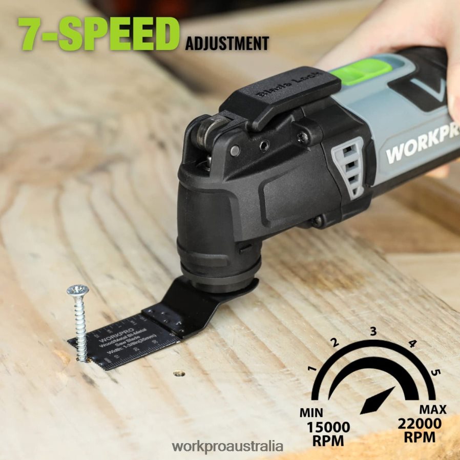 WORKPRO 30 Amp Corded Quick-Lock Replaceable Oscillating Saw with 7 Variable Speed 3 Oscillation Angle 17pcs Saw Accessories and Carrying Bag D4R0VT230 Tool Useful