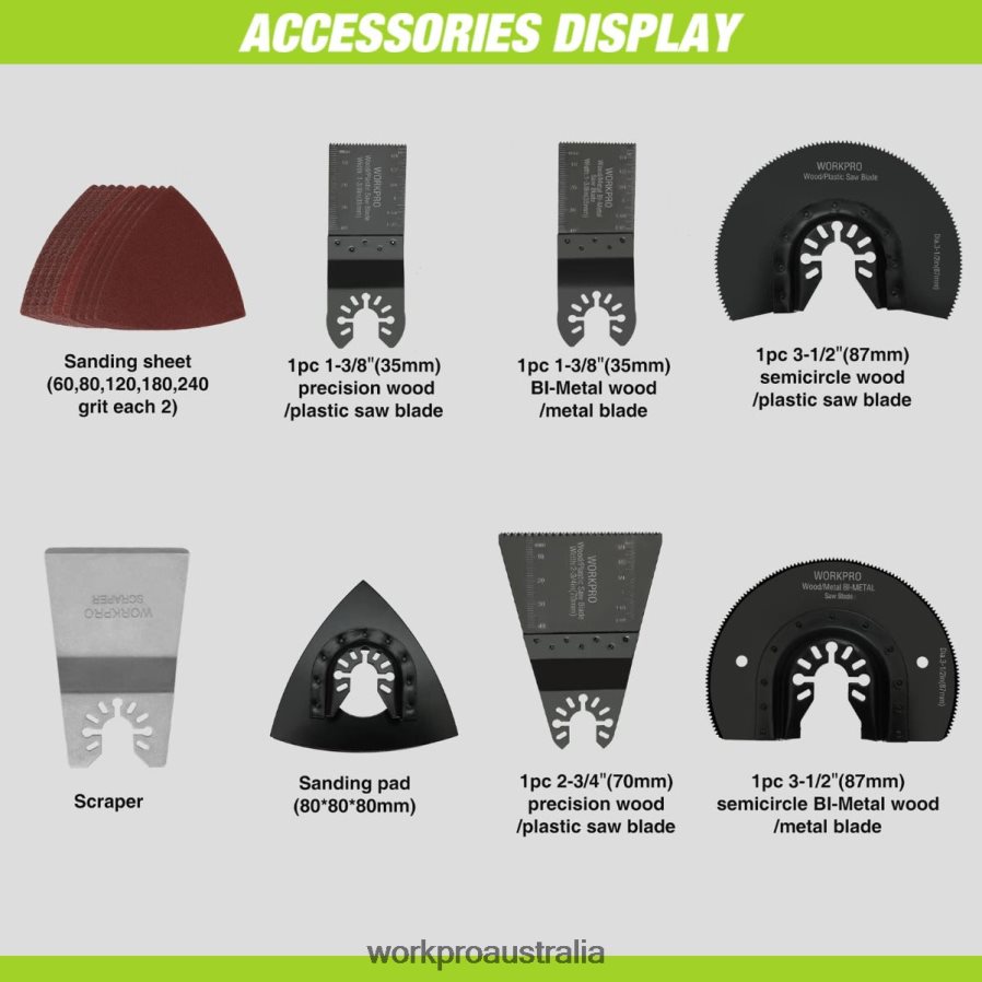 WORKPRO 30 Amp Corded Quick-Lock Replaceable Oscillating Saw with 7 Variable Speed 3 Oscillation Angle 17pcs Saw Accessories and Carrying Bag D4R0VT230 Tool Useful