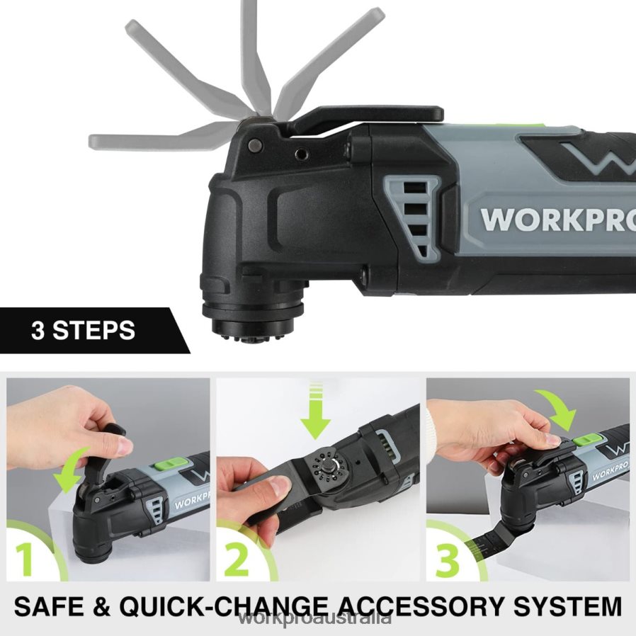 WORKPRO 30 Amp Corded Quick-Lock Replaceable Oscillating Saw with 7 Variable Speed 3 Oscillation Angle 17pcs Saw Accessories and Carrying Bag D4R0VT230 Tool Useful