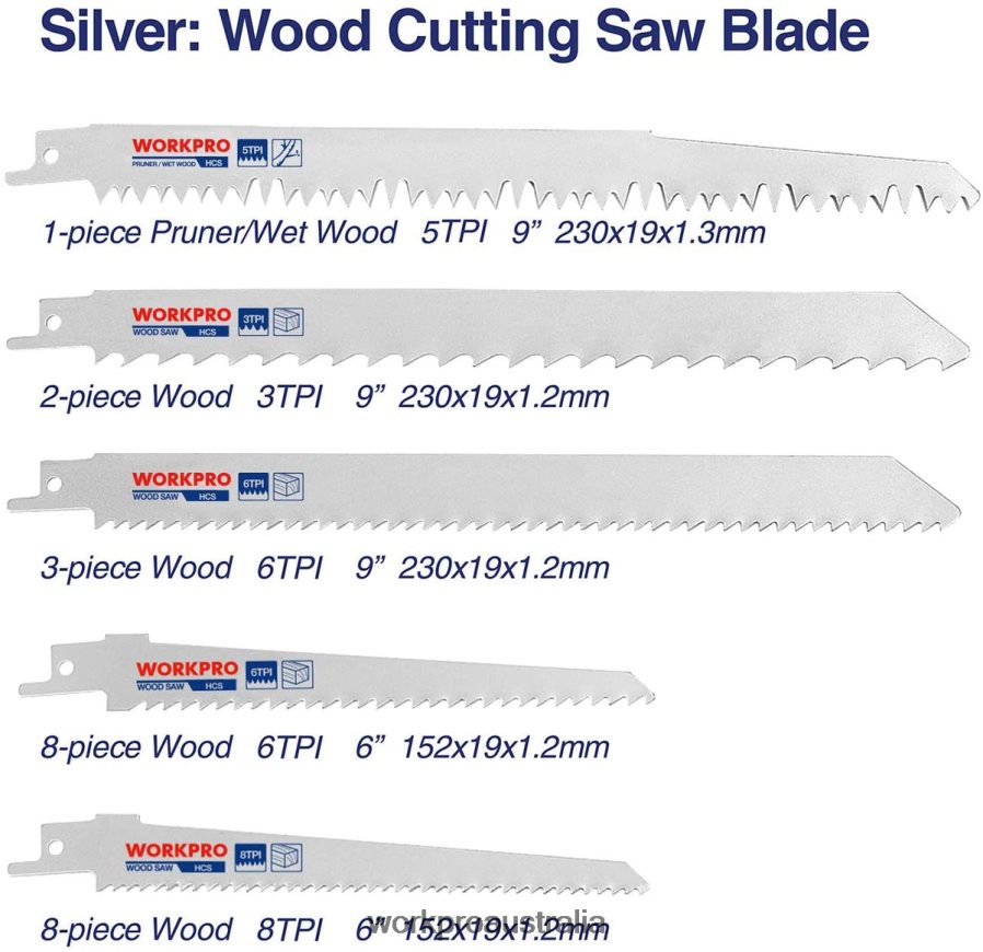 WORKPRO 32 Pcs Reciprocating Saw Blade Set with Organizer Pouch D4R0VT138 Tool Useful