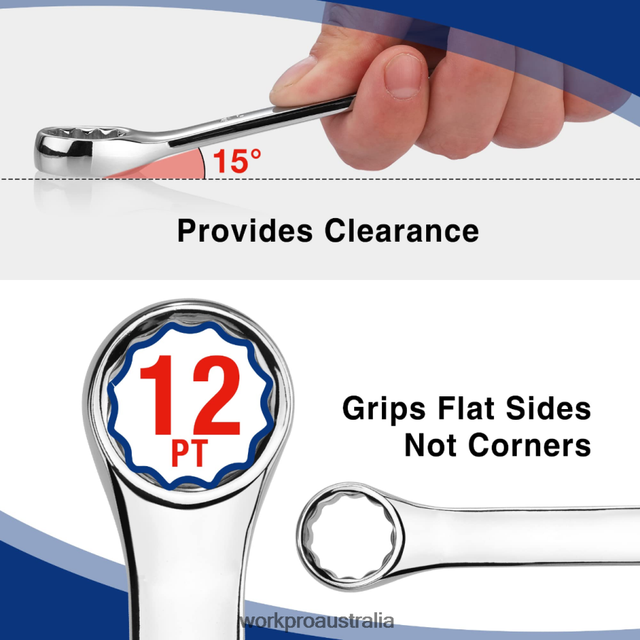 WORKPRO 32 Pcs SAE  Metric Combination 12 PT Regular and Stubby Wrench Set D4R0VT92 Tool Morden