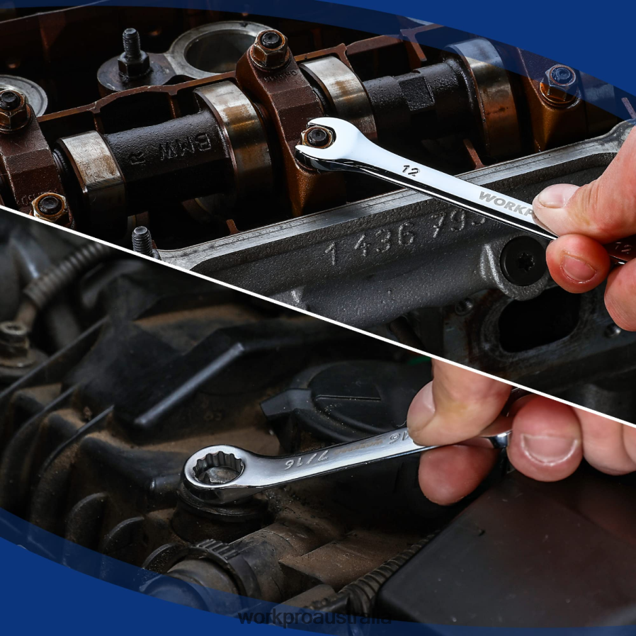 WORKPRO 32 Pcs SAE  Metric Combination 12 PT Regular and Stubby Wrench Set D4R0VT92 Tool Morden